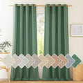 NICETOWN Flax Linen Olive Green Curtains 108 inches Long, Grommet Privacy Semi by NICETOWN