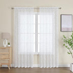 OWENIE Furman Sheer White Curtains 84 inches Long - Image 3