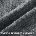 decorUhome Dark Grey Chenille Throw Pillow Covers 20x20 Set of 2 Textured Soft - Image 2