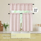 Blush Pink Valances for Windows, Light Filtering Faux Linen Textured Small - Image 5