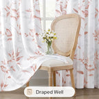 HOMEIDEAS Non-See-Through Pink and White Privacy Sheer Curtains 52 X 96 Inches - Image 4
