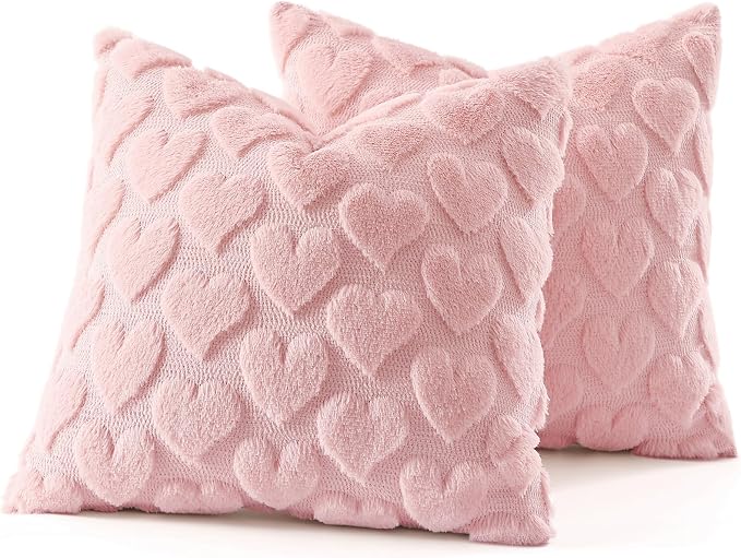 decorUhome Valentine’s Day Soft Plush Throw Pillow Covers 18x18 Inch Set of 2 - Image 5