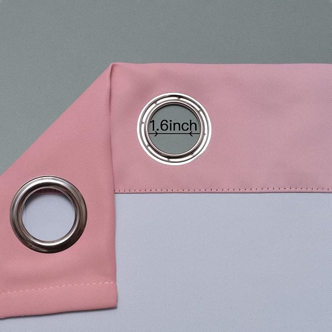 Yakamok Ombre Pink and Grey Curtains - Image 4