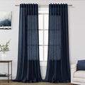 Navy Blue Curtains 84 inch Length by Nanspring