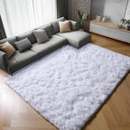 ONASAR White Rugs for Living Room 5x8, Fluffy Shaggy Area Rug for Bedroom by ONASAR