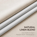 Joydeco 100% Blackout Pleated Curtains, Linen Window Curtains 2 Panel Sets 108 - Image 2
