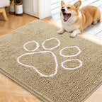 OLANLY Dog Door Mat for Muddy Paws 40x32, Paw Print Design, Absorbs Moisture by OLANLY