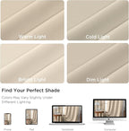 CUCRAF Light Beige Blackout Curtains 45 inch Length 2 Panels Set, Rod Pocket - Image 4
