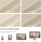 CUCRAF Light Beige Blackout Curtains 84 inch Length 2 Panels Set, Rod Pocket - Image 4