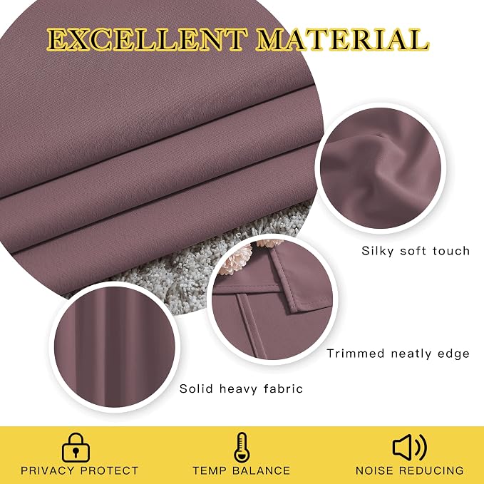 NICETOWN Blackout 102 inch Long Curtains, Thermal Insulated Grommet Light - Image 4
