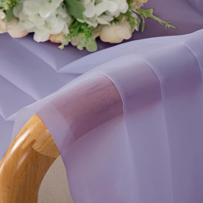 Lecloud Lavender Sheer Curtains 96 Inches Long 2 Panels Set, Light Filtering - Image 8
