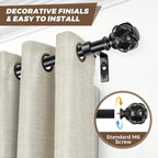 KAMANINA 1 Inch Curtain Rod Telescoping Single Drapery Rod 36 to 72 Inches - Image 5