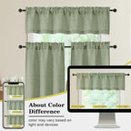 Valances for Windows, Light Filtering Faux Linen Textured Small Short Window - Image 8