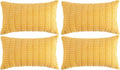 Fancy Homi 4 Packs Yellow Lumbar Decorative Throw Pillow Covers 12x20 Inch by Fancy+Homi