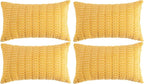 Fancy Homi 4 Packs Yellow Lumbar Decorative Throw Pillow Covers 12x20 Inch by Fancy+Homi