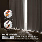 Deconovo Blackout Curtains, Thermal Insulated, W52 x L95 2 Panels, Back Tab - Image 7
