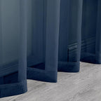 Aiyufneg Navy Blue Sheer Curtains 36 inches Long, Short Kitchen Window - Image 6