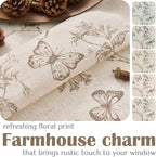 jinchan Floral Curtains Lined Linen Blend Curtain - Image 4