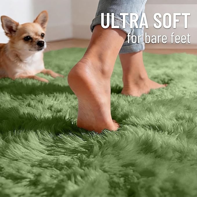 OLANLY Area Rugs for Living Room Bedroom, Machine Washable 4x5.9 ft Soft Fluffy - Image 4