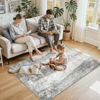 Washable Area Rugs 4'x6' Non-Slip Modern Abstract Soft - Image 2