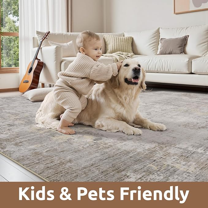 9 x 12 Area Rugs for Living Room, Machine Washable Non Slip Rug Ultra Soft Low - Image 5