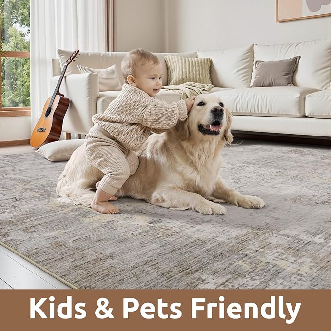 AMOAMI 2 x 10 Hallway Runner Rug Non Slip Super Soft Long Runner Rugs Machine - Image 5