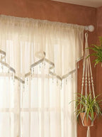 Molaxhome Swag Curtain 51 inch Length Rod Pocket Scalloped Curtain Valance - Image 6