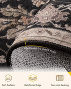 RELEANY Area Rugs 7'x10' Washable Non-Slip, Floral Vintage Distress Print - Image 2