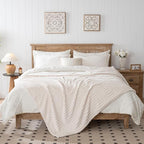 50x70 Inch Beige Throw Blanket - Image 3