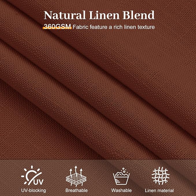 102 Inch Linen Curtains for Living Room, Pinch Pleated Curtain - Image 7