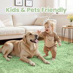 8x10 Area Rugs for Living Room Rug: Soft Fluffy Shag Mint Green Rugs for Bedroom - Image 4