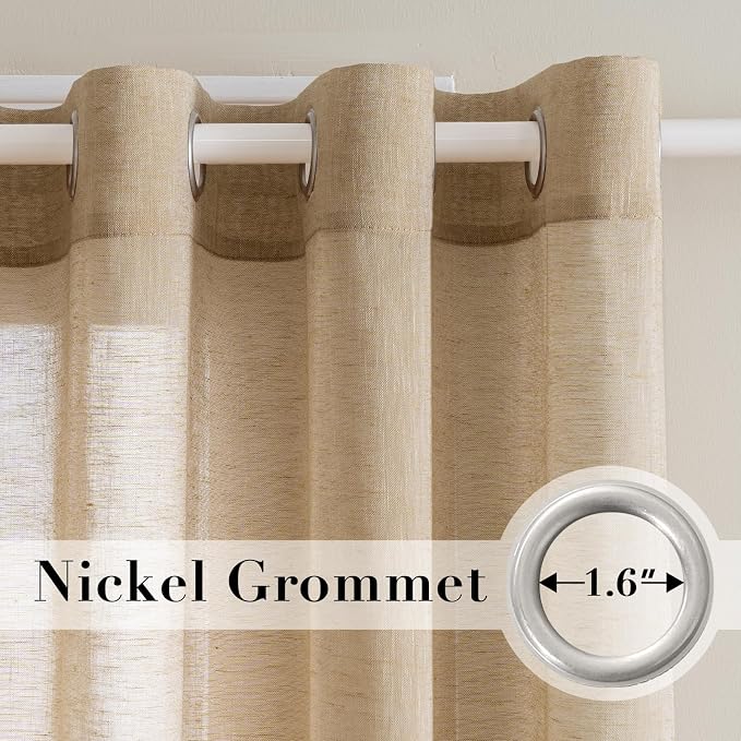 H.VERSAILTEX Linen Curtains Flax Linen Blended Curtain Panels - Image 2