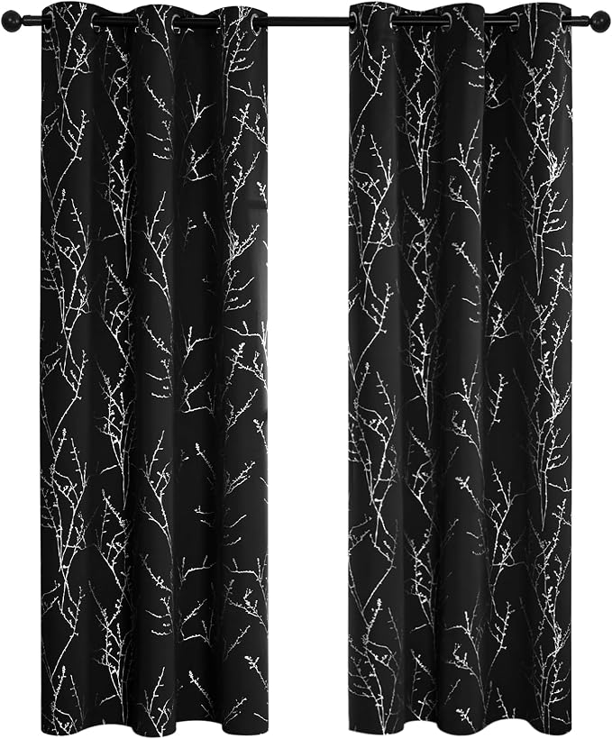 Deconovo Black Blackout Curtains, Thermal Insulated Soundproof Privacy Curtain - Image 2