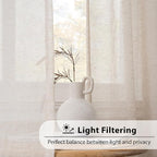 FMFUNCTEX Linen Sheer Curtains for Bedroom, Taupe Curtains 84 inches Long for - Image 2