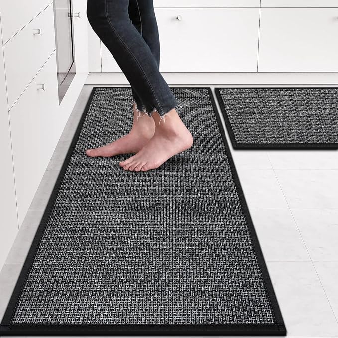 eqivei Kitchen Rugs Non Skid Washable Set of 2 PCS, Absorbent Runner Rugs by Eqivei
