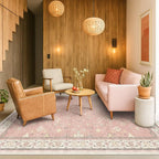 Light Pink Rugs for Girls Bedroom by HazoHaus