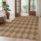 Lahome Checkered Easy Jute Indoor Outdoor Rug, 5x7 Area Rugs by Lahome