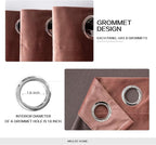 MIULEE Elegant Velvet Curtains Dusty Rose Pink Grommet Curtains Black Out - Image 2
