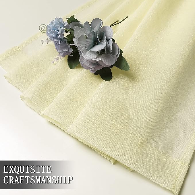Tollpiz Sheer Curtain Linen Textured Bedroom Curtains Sheer Light Filtering Rod - Image 7