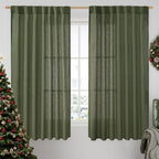 LAMIT Light Filtering Linen Curtains 63 inches Long by LAMIT