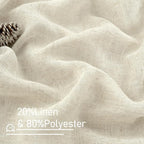 LAMIT Natural Linen Semi Sheer Window Curtains 54 Inch, Light Filtering Neutral - Image 2