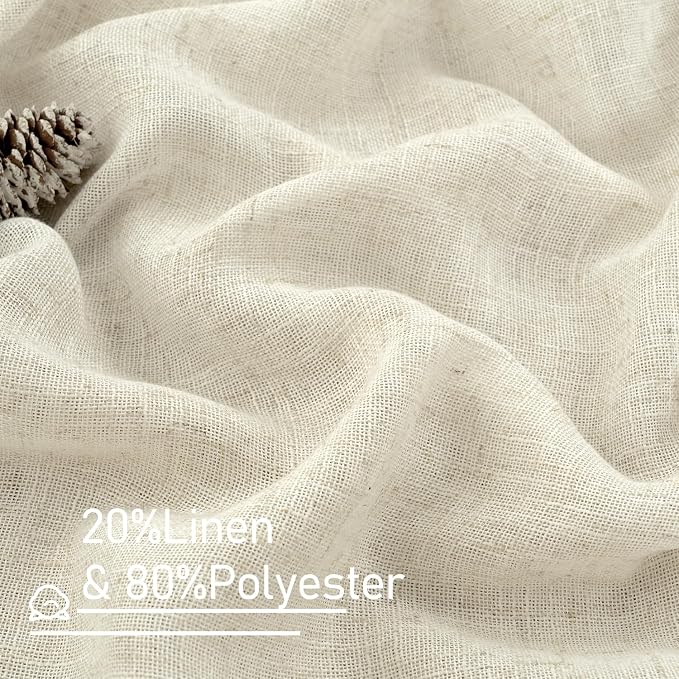 LAMIT Cafe Linen Curtains 30 Inch Length - Image 2