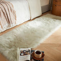 AMTOVO Faux Fur Rug, Light Grey Ultra Soft Fluffy Shag Sheepskin Rug, 2 x 6 ft by AMTOVO