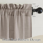 RYB HOME Linen Textured Swag Curtain Valance - Image 2