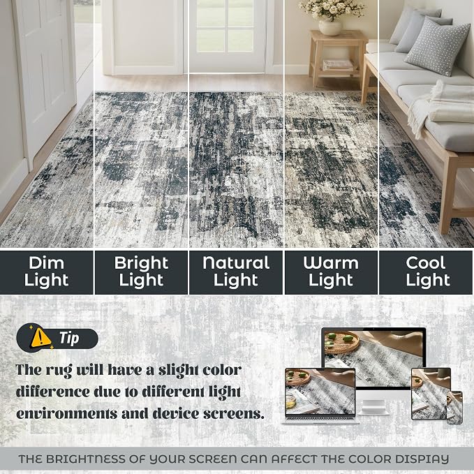 10x14 Area Rugs for Living Room, Washable Modern Abstract Large Area Rug - Image 7