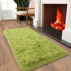 Soft Runner Rugs for Bedroom Hallways, 2x4 Grass Green Fluffy Shag Throw Area - Image 6