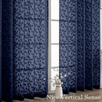 Chyhomenyc Navy Blue Sheer Curtains 84 Inch Length 2 Panels Set, Light - Image 9