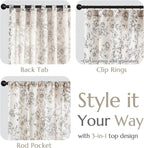 jinchan Linen Blend Curtain Floral Curtains - Image 3