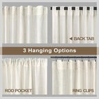 Pitalk Off White Linen Curtains 92 Inch Length 2 Panels - Image 5