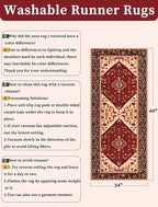 SERISSA Boho Washable Runner Rug, 2x5 Rug Runner Non-Slip Vintage Red Black - Image 6